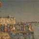 "Pontile a Venezia (Canale della Giudecca)" 1919 | olio su cartone (cm 15,5x23) | Firmato in basso a sinistra | Al retro: firmato, datato e titolato | In cornice - фото 1