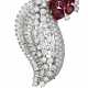 RUBY AND DIAMOND BROOCH MOUNTED BY CARTIER - Foto 1