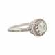 Ring mit zentralem Brillant, ca. 0,90ct, WEISS (H)/P3, - Foto 1