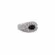 Ring mit oval fac. Saphir ca. 1,3 ct und 32 Achtkantdiamanten - Foto 1