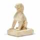 A CARVED MARBLE FIGURE OF A SEATED LION - photo 1