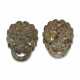 A SMALL PAIR OF GILT-BRONZE 'LION' MASK-FORM FITTINGS WITH LOOSE RINGS - photo 1