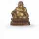 STATUE DE BUDAI EN BRONZE LAQUE OR - photo 1