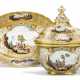 A MEISSEN PORCELAIN TWO-HANDLED OVAL SOUP-TUREEN, COVER AND STAND - photo 1