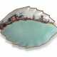 A MEISSEN PORCELAIN TURQUOISE-GROUND LEAF-SHAPED DISH - фото 1