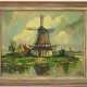 Gemälde Holländische Windmühle - sign. "MAR" - Foto 1
