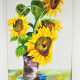 Großes Gemälde Sonnenblumen - Foto 1