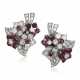 VAN CLEEF & ARPELS DIAMOND AND RUBY FLOWER EARRINGS - photo 1
