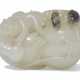 A WHITE JADE 'MONKEY AND GOURD' GROUP - photo 1