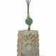 A CELADON AND RUSSET JADE 'FLAMING PEARL' PENDANT - Foto 1