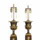 A PAIR OF FRENCH ORMOLU, PATINATED BRONZE AND ROUGE GRIOTTE MARBLE VASES, MOUNTED AS LAMPS - photo 1
