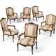 AN ASSEMBLED SET OF SIX FRENCH CARVED WALNUT FAUTEUILS - фото 1