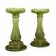A PAIR OF ENGLISH (BRETBY) MAJOLICA GREEN-GLAZED JARDINIERE STANDS - фото 1