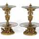 A PAIR OF LARGE FRENCH ORMOLU AND MOLDED GLASS DESSERT-STANDS - фото 1