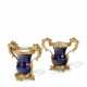 A PAIR OF LOUIS XV STYLE ORMOLU-MOUNTED COBALT-BLUE GROUND PORCELAIN VASES - photo 1