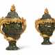 A PAIR OF FRENCH ORMOLU-MOUNTED VERDE ANTICO URNS AND COVERS - photo 1