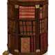 AN ENGLISH MAHOGANY, LEATHER AND PARCEL-GILT CIRCULAR BOOKCASE - фото 1