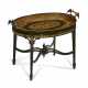 A REGENCY TOLE PEINTE TRAY ON LATER STAND - Foto 1