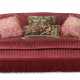 A RED VELVET UPHOLSTERED SOFA - фото 1