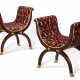 A PAIR OF NORTH EUROPEAN MAHOGANY, EBONIZED AND PARCEL-GILT TABOURETS - photo 1