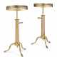 A PAIR OF FRENCH BRASS AND MARBLE OCCASIONAL TABLES - фото 1