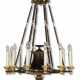 A LATE REGENCY PATINATED-BRONZE AND ORMOLU TWELVE-LIGHT CHANDELIER - photo 1