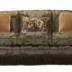 A SATIN DAMASK UPHOLSTERED THREE-SEAT SOFA - Foto 1