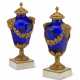 A PAIR OF FRENCH ORMOLU-MOUNTED COBALT BLUE GLASS VASES - фото 1