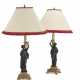 A PAIR OF FRENCH ORMOLU, PATINATED-BRONZE AND MARBLE LAMPS - Foto 1