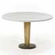 Table with circular top in Carrara statuary marble, double-bull edge and groove - Foto 1