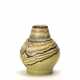 Vase in matt glazed terracotta in shades of green, yellow, brown, beige - photo 1