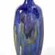 Glazed ceramic bottle in shades of purple / blue and ocher - Foto 1