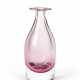 Bottle vase in transparent colorless and pink sommerso glass - фото 1