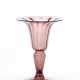 Transparent amethyst blown glass vase with applied base and ribbed body - фото 1