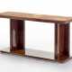 Novecento console in solid wood and veneer with anticorodal coated base - photo 1