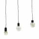 Three suspension lamps with diffuser in Murano crystal glass with inclusion of bubbles, structure in black painted metal - фото 1