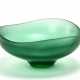 Green transparent beaten glass cup - фото 1