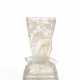 Blown mold glass vase in transparent colorless lattimo, with floral relief decorations depicting a grasshopper - фото 1