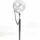 Floor lamp with steel structure, spherical diffuser in transparent colorless and lattimo glass with inclusion of irregular bubbles - photo 1