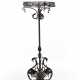 Wrought iron tripod floor lamp, with volutes with plant motifs and base in the shape of three rampant dragons - Foto 1
