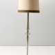 Floor lamp in transparent colorless slightly iridescent blown glass, brass elements - фото 1