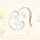 Three drawings dedicated to the senses and feelings, depicting two female and one male profiles respectively, with handwritten aphorisms by the author's hand around the heart, breast, mouth, nose, eye, head and ear - фото 1