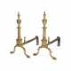 A PAIR OF FEDERAL BRASS AND WROUGHT IRON ANDIRONS - photo 1
