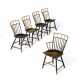 A SET OF FIVE BAMBOO SIMULATED PAINT-DECORATED ASH AND PINE WINDSOR CHAIRS - Foto 1