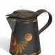 A BLACK-PAINTED TOLEWARE SYRUP JUG - фото 1
