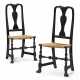 A PAIR OF QUEEN ANNE BLACK-PAINTED MAPLE SIDE CHAIRS - фото 1