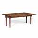 A RED-PAINTED MAPLE DROP-LEAF DRAW-BAR DINING TABLE - фото 1
