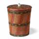A PAINT-DECORATED LEHNWARE SUGAR BUCKET WITH MATCHING LID - photo 1