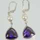 Amethyst Ohrringe mit Perle - Foto 1