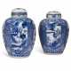 A PAIR OF CHINESE PORCELAIN BLUE AND WHITE JARS AND TWO COVERS - фото 1